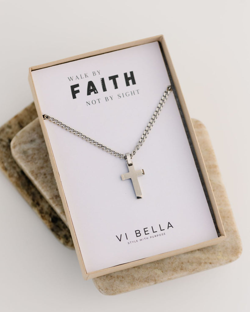 unisex stainless steel cross chain